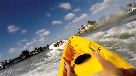 Kayak Getting Towed Behind Boat Youtube