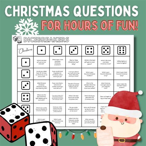 Dicebreaker Christmas Holiday And Christmas Icebreaker Questions