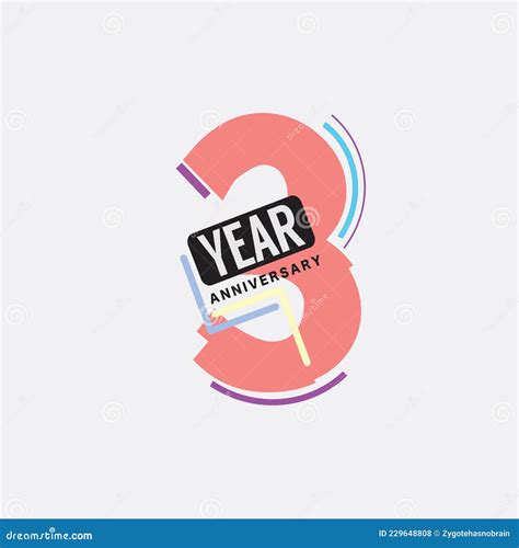 3th Years Anniversary Logo Birthday Celebration Abstract Design Vector Stock Vector