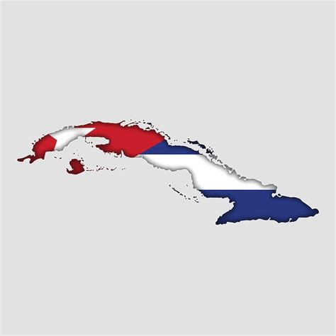 Mapa De Cuba Con Bandera En El Cuerpo Vector Premium