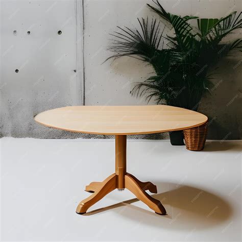 Premium Ai Image Esthetic Wooden Table For Living Room