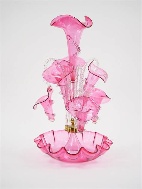 19th Century Victorian Style French Glass Epergne Centerpiece Vase For Sale At 1stdibs