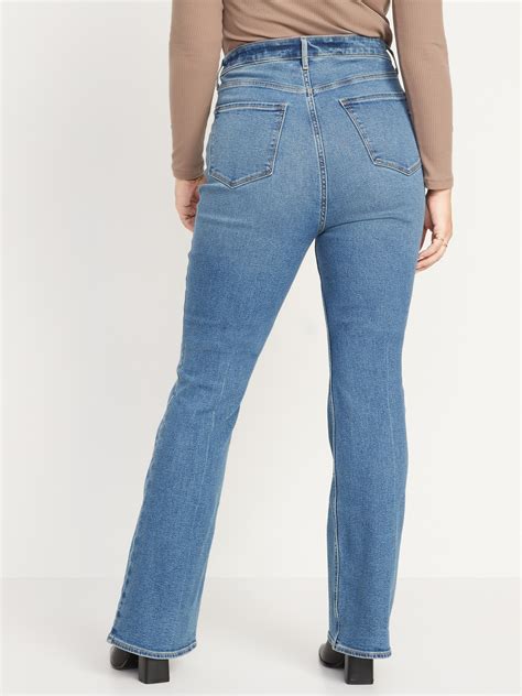 Higher High Waisted Distressed Flare Jeans For Women Old Navy