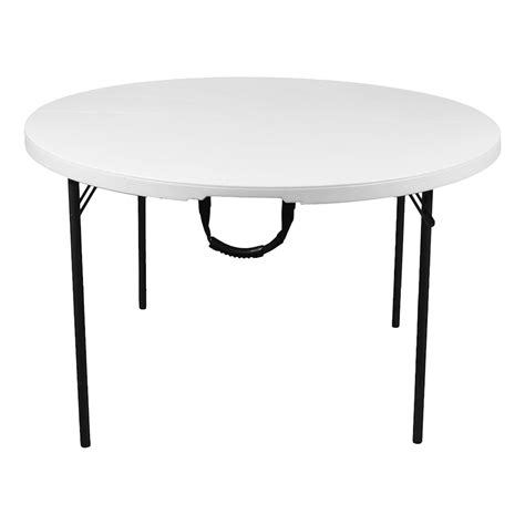 MESA REDONDA PLEGABLE 121 8 X 73 6 CM BLANCO POLIETILENO The Home