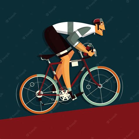 Premium Vector Cyclist Athlete Cartoon Vector Illustration