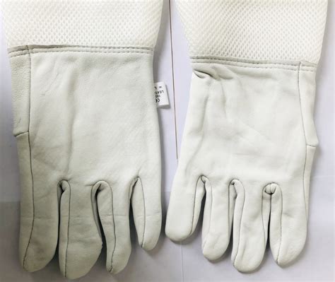 White Sheepskin Beekeeping Gloves Honey Bee Gloves With White Soft