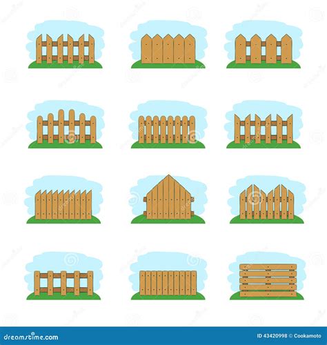 Wooden Fences Vector Illustration Stock Vector Illustration Of