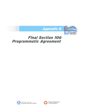 Fillable Online Final Section 106 Programmatic Agreement B P Tunnel