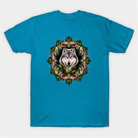 A Timber Wolf Surrounded By Ladys Slipper Minnesota State Tattoo Art