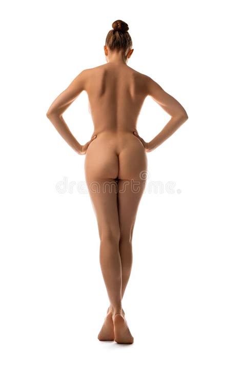 Slim Naked Female Model In White Studio Stock Image Image Of Back Erotic 230703309