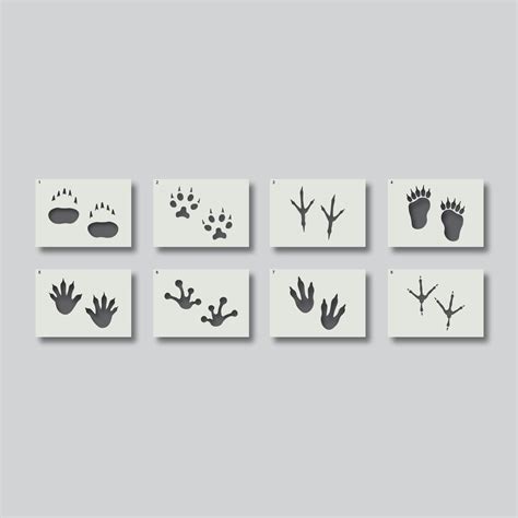 Animal Footprint Stencils For Kids Room Decor And Other Craft Projects