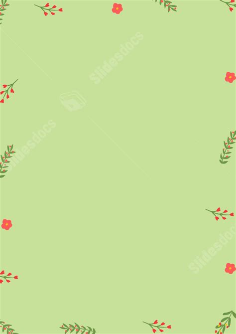 Border Of Cute Fresh Green Plants Page Border Background Word Template ...