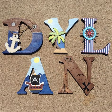 Pirate Wooden Letters Pirate Letters Custom Letters Pirate Decor