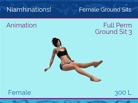 Second Life Marketplace Ground Sits Animations Ground Sit 3 Female Full Perm Poses