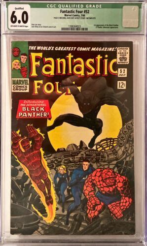 Fantastic Four 52 Marvel Comics 1966 CGC 6 0 QUALIFIED 1st Black