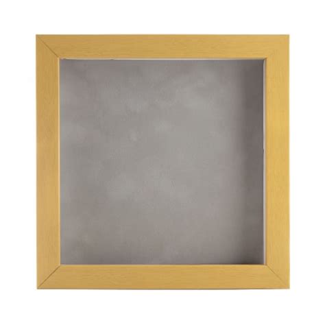 Classic Natural Wood Shadow Box Frame Acrylic Front Light Brown Suede 30 Sizes 12x12 12x12