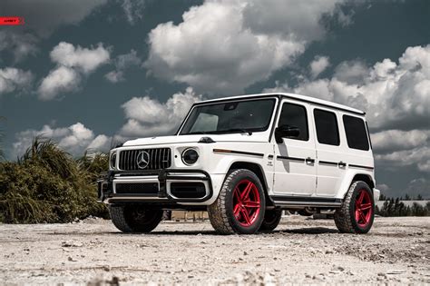 Mercedes Benz G Amg White With Anrky An Aftermarket Wheels Wheel