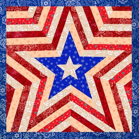 One Star Americana Patriotic Mini Quilt Pattern Easy Quilt Etsy