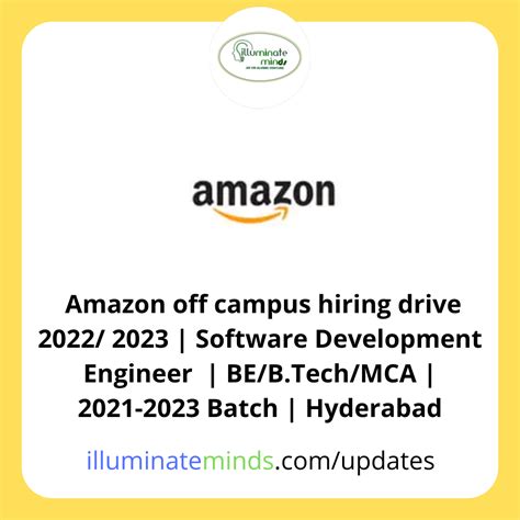 Amazon Off Campus Hiring Drive Software Development