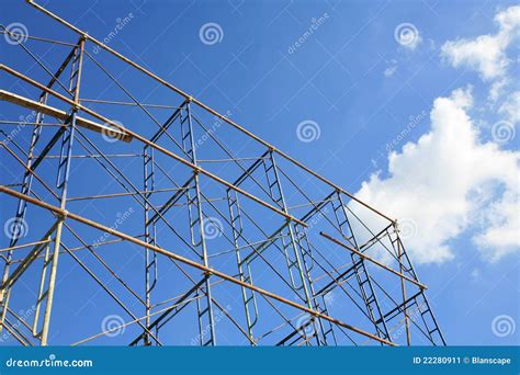 Metal Scaffold At Residential Building Under Renovation Royalty Free