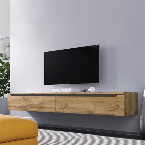 Meuble TV Meuble de salon Swift 180 cm chêne wotan sans LED