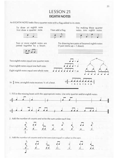 Eighth Notes Worksheet Pdf