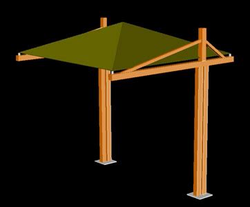 Planos De Pergola D En Dwg Autocad P Rgolas Fuentes Y Elementos