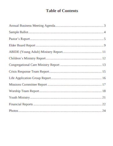 Church Annual Report 16 Examples Format Pdf