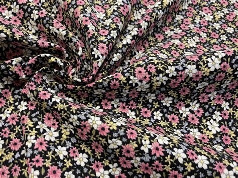 Pretty In Pink Floral Cotton Babycord Just Sew Penrith