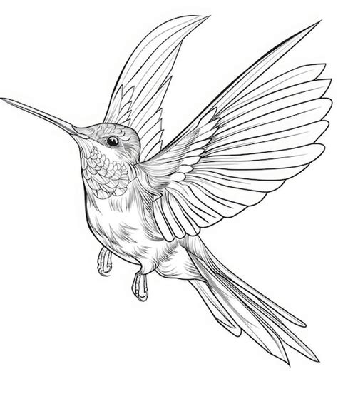 Un Dibujo De Un Colibri Con Las Alas Extendidas Imagen Premium