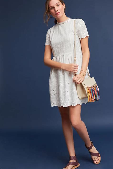 Mock Neck Eyelet Dress Anthropologie