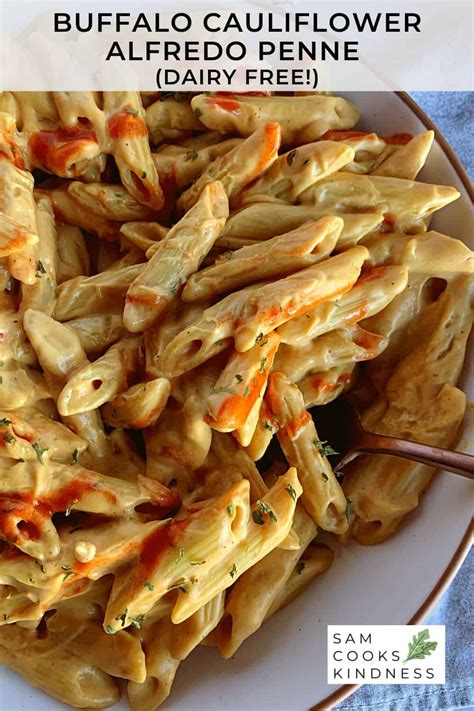 Vegan Buffalo Alfredo Penne (with cauliflower!)