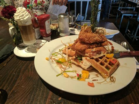 The Big O Sage Fried Chicken And Waffle Tower The Hash House In San