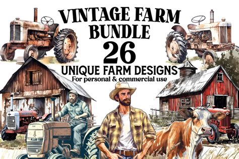 Vintage Farm Clipart - Vintage Farm PNG Graphic by CasparU · Creative ...