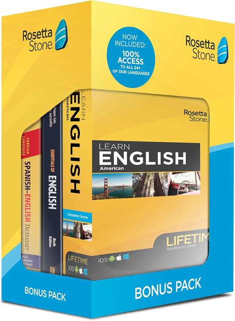 Rosetta Stone Lifetime Access: Learn English | Bonus Pack Bundle ...