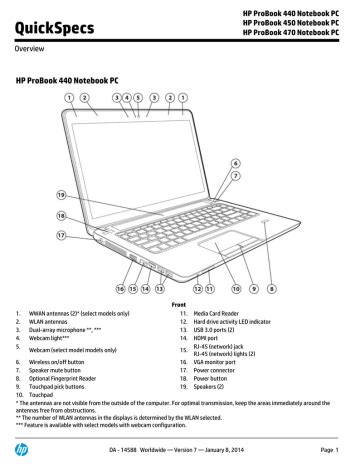 HP ProBook 450 Specification | Manualzz