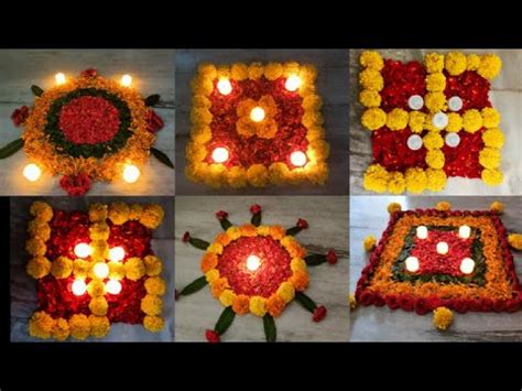 Last Minute Diwali Rangoli Ideas Diwali Flower Rangoli Designs 2022