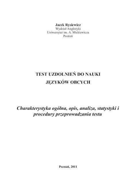 Pdf Charakterystyka Og Lna Opis Analiza Statystyki I Procedury