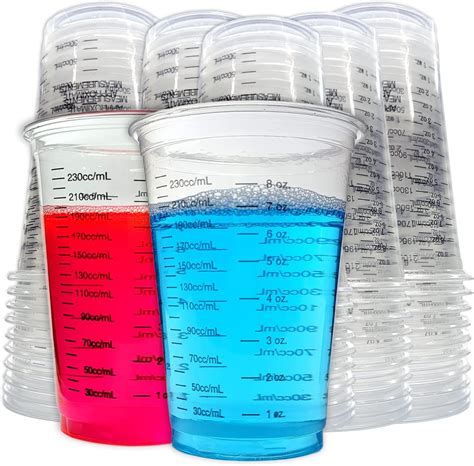 Nsi Oz Disposable Graduated Clear Plastic Pet Cups For Mixing