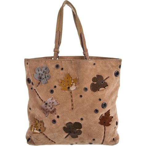 Pre Owned Prada Scamosciato Grommet Tote Brown