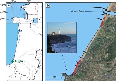 A Location Of Anglet Along The Aquitaine Coast Sw France B Map