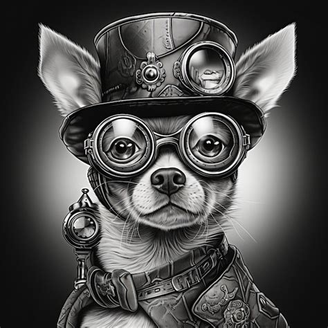 Aventuras Encantadoras Cachorros De Chihuahua Steampunk Hiper Realistas