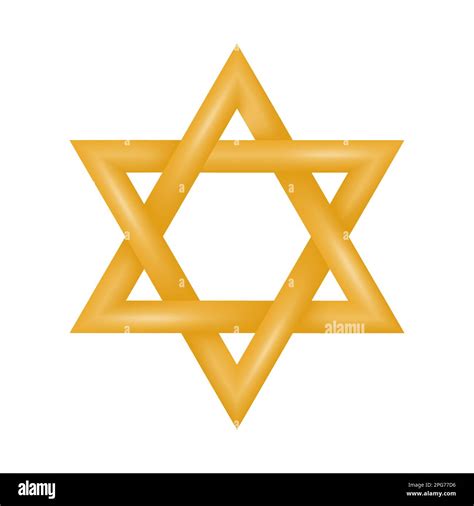 Golden Six Pointed Star Of David Symbol Of Jewish Identity And Judaism Vector Illustration