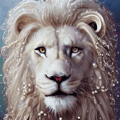 Stunning White Lion Graphic · Creative Fabrica