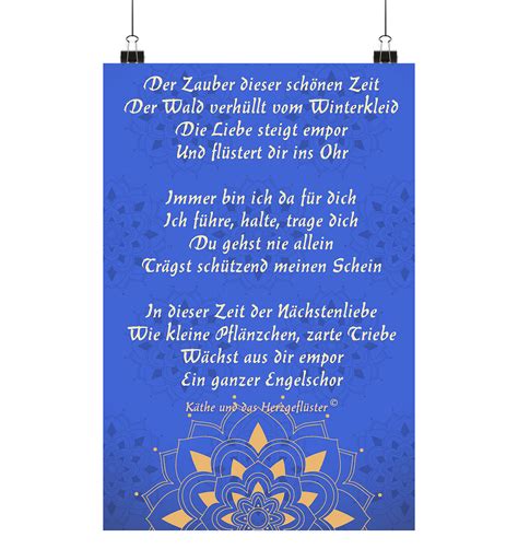 Gedicht Zauber Von Käthe And Das Herzgeflüster Poster Din A4 Hoch