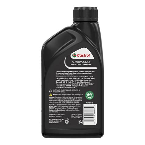 Castrol Transmax Import Multi Vehicle Automatic Transmission Fluid 1 Quart