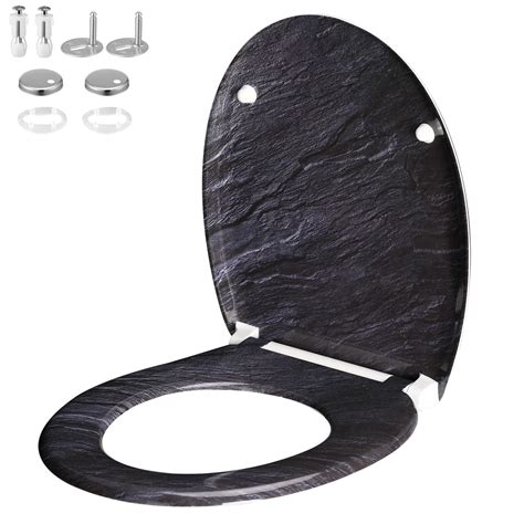 Tapa Wc Asiento Dise O Granito Cierre Suave Quick Release Deubaxxl