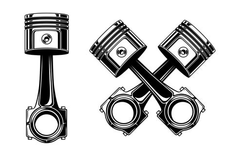 Isolated monochrome engine piston car motorcycle 10595928 Vector Art at Vecteezy