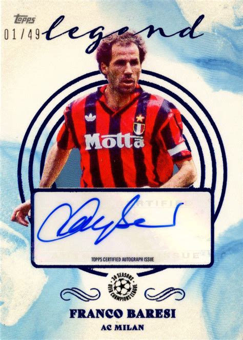 Franco Baresi Milan Topps Pearl Uefa Champions League Pop