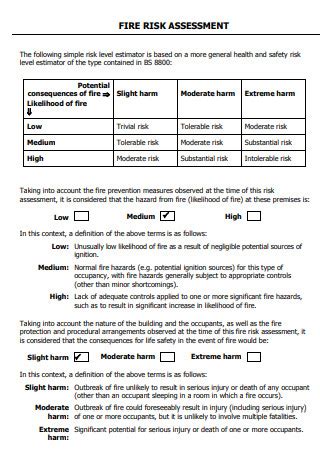 30+ SAMPLE Fire Risk Assessment in PDF | MS Word